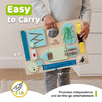 Montessori Busy Board for Toddlers - 10 Educational Activities