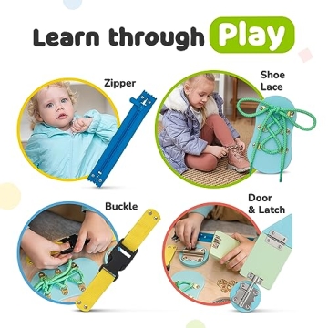 Montessori Busy Board for Toddlers - 10 Educational Activities