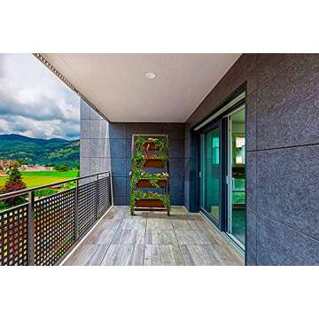 Outland Living 6-Ft Raised Garden Bed - Vertical Garden Freestanding Elevated Planter with 4 Contain...