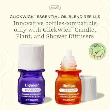 ClickWick Essential Oil Blends for Lifelines Diffusers, in Bloom & Citrus Grove - Essential Oil Blen...