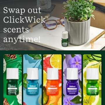 ClickWick Essential Oil Blends for Lifelines Diffusers, in Bloom & Citrus Grove - Essential Oil Blend Refill for Candle, Plant & Shower Aromatherapy Diffuser - Fragrance for Diffusers