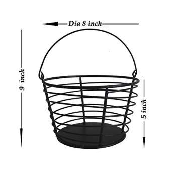 NIRMAN Rustic Wire Picnic Basket, Serving, Basket for Egg, Fruit, Kitchen, Restaurant, Home Dinning, Modern Table Decor, Picnics, Vegetables, Bread (8" x 8" x 5")