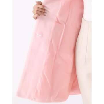 Allegra K Women's 2024 Sophisticated Pea Coat in Pink