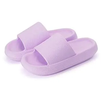Joomra Womens Slippers Cushion for Shower Slides Female Squishy Pillow House Shoes Antislip Beach Spa Garden Sandals Ladies Sandles Purple 42-43