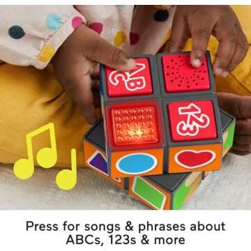 Fisher-Price Baby Learning Toy Laugh & Learn Puppy’s Activity Cube with Lights Music & Fine Motor Activities for Ages 9+ Months​