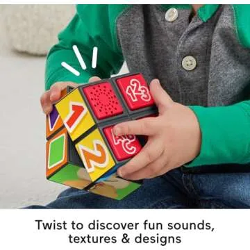 Fisher-Price Baby Learning Toy Laugh & Learn Puppy’s Activity Cube with Lights Music & Fine Motor Activities for Ages 9+ Months​