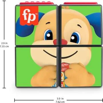 Fisher-Price Baby Learning Toy Laugh & Learn Puppy’s Activity Cube with Lights Music & Fine Motor Activities for Ages 9+ Months​