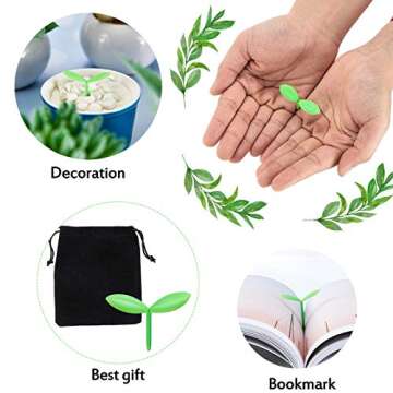 Outus Little Green Bookmarks Mini Green Buds Bookmarks Silicone Grass Buds Bookmarks Creative Gifts for Bookworm Book Lovers Reading