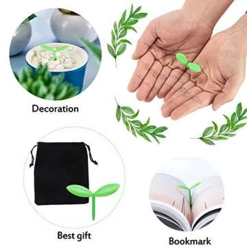 Outus Little Green Bookmarks Mini Green Buds Bookmarks Silicone Grass Buds Bookmarks Creative Gifts for Bookworm Book Lovers Reading