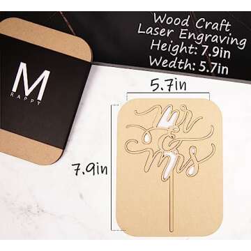 Mr and Mrs Cake Topper - Wooden Wedding Cake Toppers Bride and Groom Party Cake Decorations Supplies...