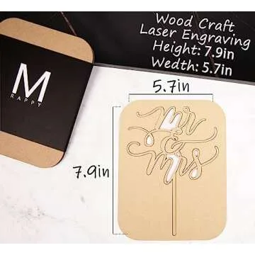 Mr and Mrs Cake Topper - Wooden Wedding Cake Toppers Bride and Groom Party Cake Decorations Supplies...