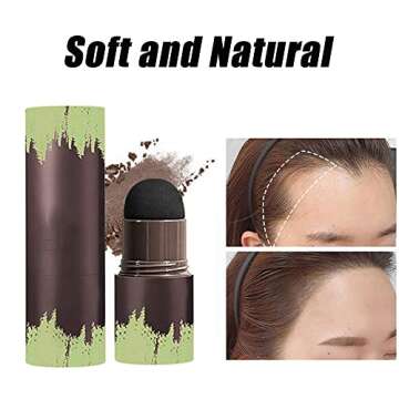 Hairline Powder Stick, Hair Shadow Filler Pen for Root Touch Up, Waterproof Cover Gray and Thin Hair (Dark Brown)