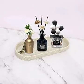Beige Resin Bathroom Accessory Set, 5 Pcs Bathroom Accessories Set with Lotion Dispenser,Soap Dish,Toothbrush Holder,Vanity Tray,Qtip Holder Dispenser, Modern Bathroom Decor and Housewarming Gift Set