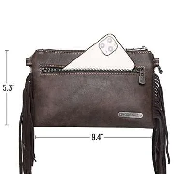 Montana West Cowhide Leather Crossbody Bag For Women Western Cowgirl Small Clutch Shoulder Bag RLH-018CF