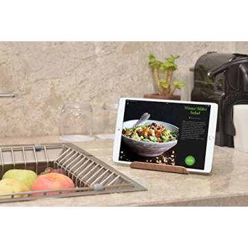 Stylish SAMDI iPad Stand for Kitchen – Wood Tablet Holder Docking Station