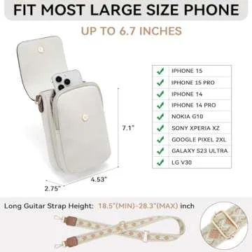 BOSTANTEN Small Crossbody Bags for Women Cell Phone Purse Leather Wallet Handbags with Card Slots Beige with Brown