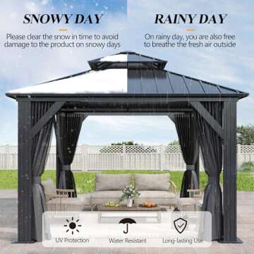 GARTOO 9.5x9.5FT Outdoor Hardtop Gazebo for Patio