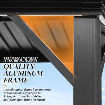 GARTOO 9.5x9.5FT Outdoor Hardtop Gazebo for Patio