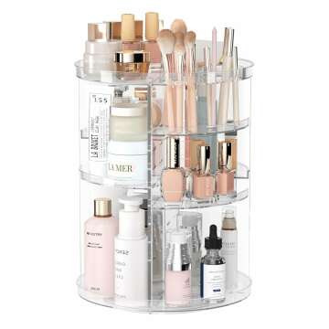 Rotating Makeup Organizer - 8 Adjustable Layers for Efficient Storage