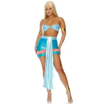 Forplay Womens 4pc. Movie Princess Character Adult Sized Costumes, Blue, Small/Medium US