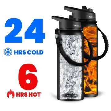 Frost Buddy 24oz Insulated Water Bottle with Straw, Lid & Paracord Handle | 24-Hour Cold | Leak Free...