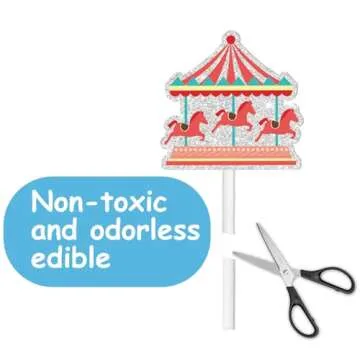 18pcs Red Glitter Fireworks Cupcake Toppers Party Supplies