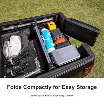 MTRVR Folding High Back Camp Chair with Headrest Pillow, Widened Aluminum Frame Support 600 LBS, Oversized Portable Outdoor Lounge Patio Chair Mesh Back for Camping, Beach, Poolside, Backyard, Garden