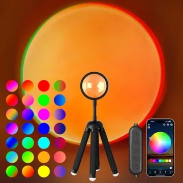 Transform Your Space with the Neroupe Sunset Lamp – Multicolor LED Projector with App Control
