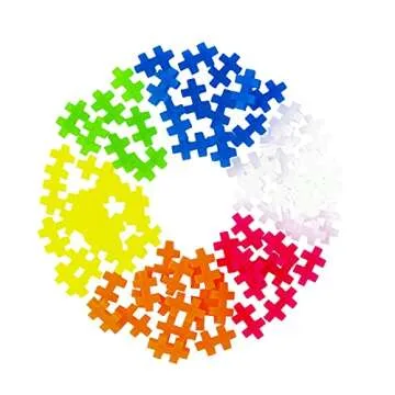 Plus Plus 70 Piece Interlocking Building Blocks for Kids, Open Ended Connecting Toys, Stem Bin Classroom Mini Manipulatives - Neon Mix Play Tube