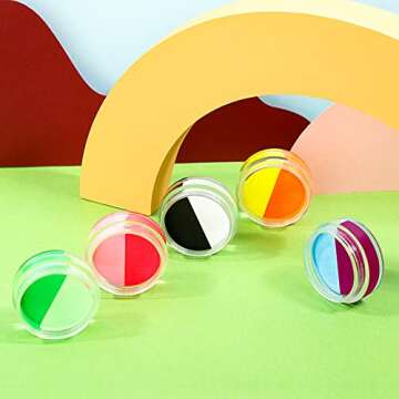 ecofavor Water Activated Eyeliner, UV Glow Neon Cake Paint, 10 Bright Color in 5 Cake Hydra Eye Line...