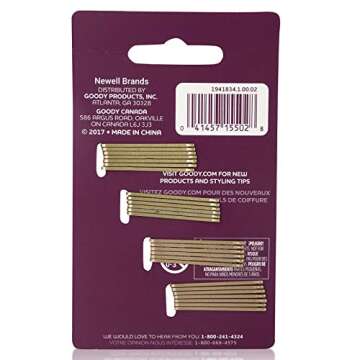 Goody Small Bobby Pins, Metallic Blonde, 26-Count - Perfect Hair Accessory for All Styles