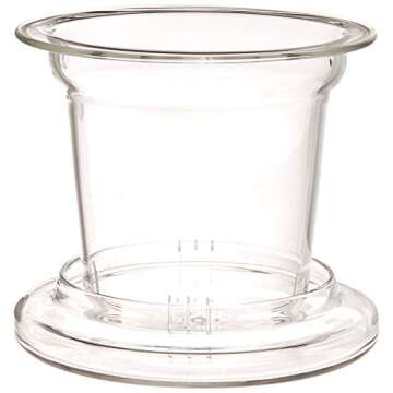Teabloom Universal Glass Tea Infuser with Dual-Purpose Lid/Coaster – Hygienic, Non-Toxic Glass Fil...