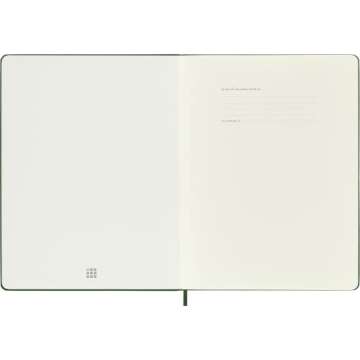 Moleskine Classic Notebook, Hard Cover, XL (7.5" x 9.5") Ruled/Lined, Myrtle Green, 192 Pages