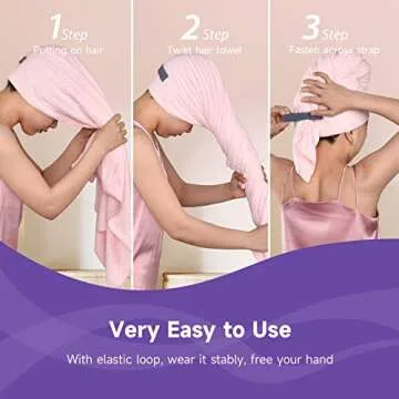 Umisleep Extra Large Microfiber Hair Towel for Women Long, Curly, Thick Hair, Super Soft Anti Frizz ...