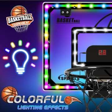 AOKESI Mini Basketball Hoop Indoor with Scorer and Batteries | Inside Basketball Hoop Over The Door ...