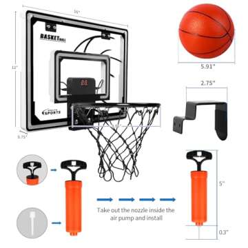 AOKESI Mini Basketball Hoop with LED Lights and Scorer