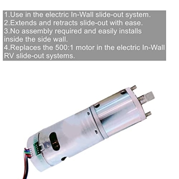 287298 Electric Motor for RV Slide Outs, 500:1 Gear Ratio