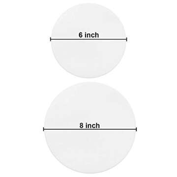 Ergonflow 100 Sheets Parchment Paper Rounds 6" and 8" Diameter – Non-Stick Cake Pan Liner Circles,...
