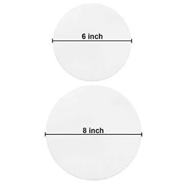 Ergonflow 100 Sheets Parchment Paper Rounds 6" and 8" Diameter – Non-Stick Cake Pan Liner Circles,...