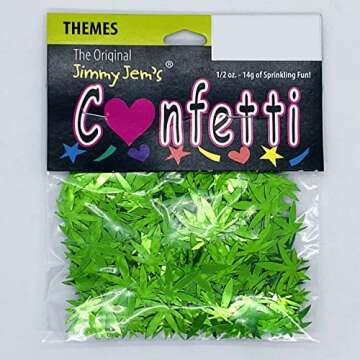 Confetti Marijuana Leaf 3/4" Green - Retail Pack #9000 QS0