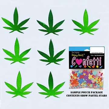 Confetti Marijuana Leaf 3/4" Green - Retail Pack #9000 QS0