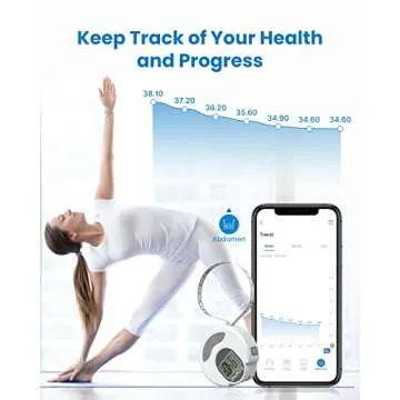 RENPHO Body Measuring Tape, Bluetooth Smart Tape Measure with Lock Hook & Retractable Function, Accurate Body Fat Measurement Device for Weight Loss, Muscle Gain, Fitness Bodybuilding, 60in /150cm
