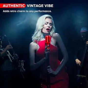 Pyle Classic Retro Dynamic Vocal Microphone - Old Vintage Style Unidirectional Cardioid Mic with XLR Cable - Universal Stand Compatible - Live Performance, In-Studio Recording - Pro PDMICR42R (Red)