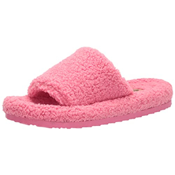 Amazon Essentials Women's Faux Sheepskin Slide Slipper, Bright Pink, 8