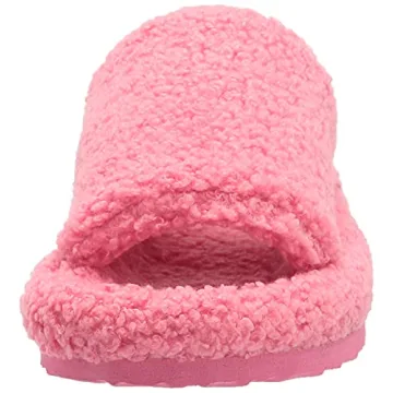 Amazon Essentials Women's Faux Sheepskin Slide Slipper, Bright Pink, 8
