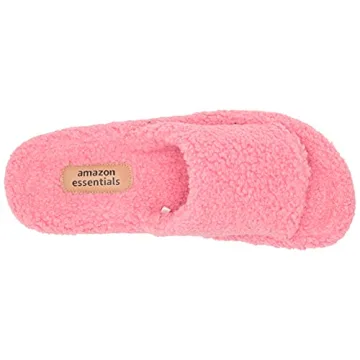 Amazon Essentials Women's Faux Sheepskin Slide Slipper, Bright Pink, 8