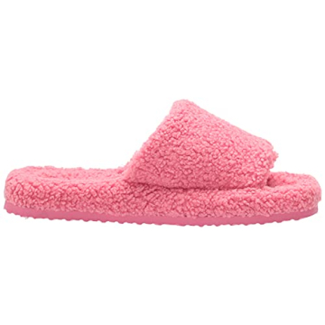 Amazon Essentials Women's Faux Sheepskin Slide Slipper, Bright Pink, 8