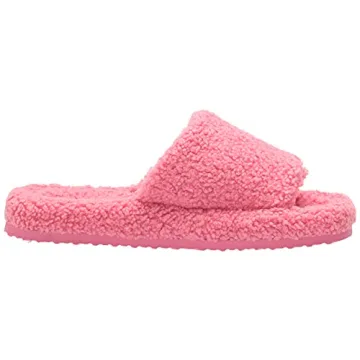 Amazon Essentials Women's Faux Sheepskin Slide Slipper, Bright Pink, 8