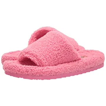 Amazon Essentials Women's Faux Sheepskin Slide Slipper, Bright Pink, 8