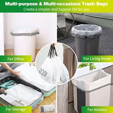 Durable 2 to 4 Gallons Drawstring Trash Bags - 90 Count